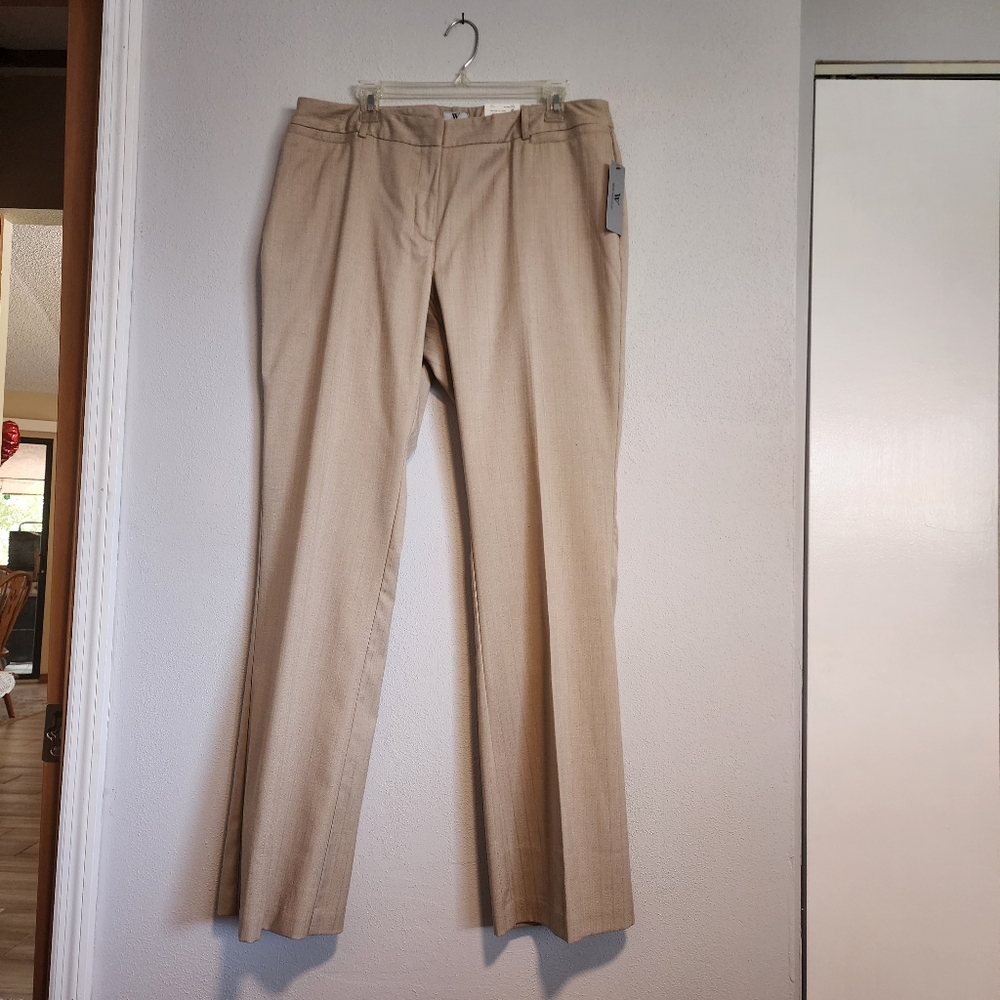 Woman's Long 34 Inseam Size 16 Worthington Tan Dress Pants